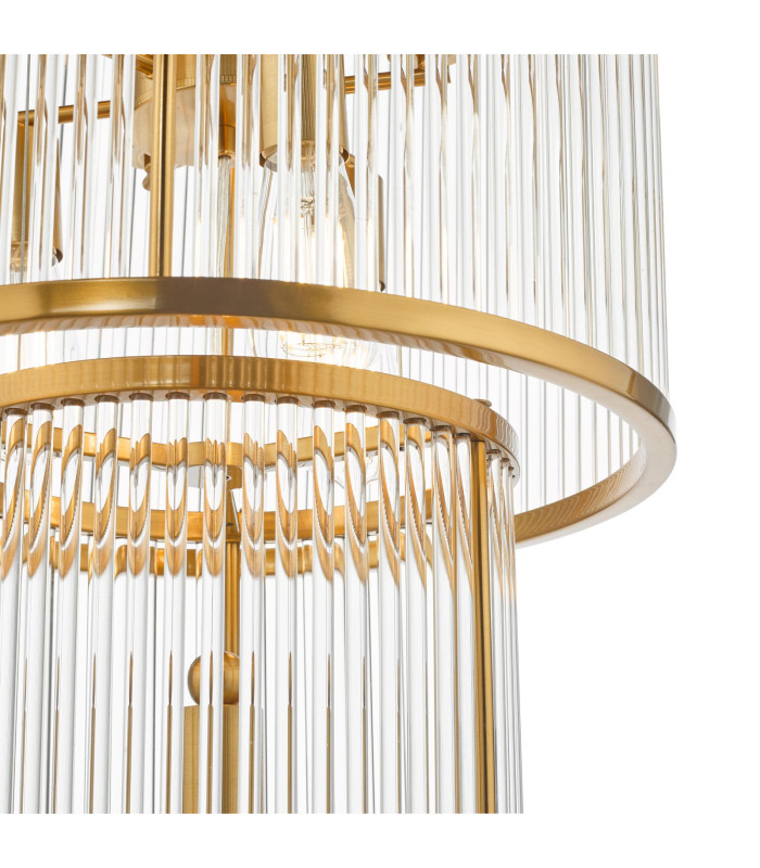 Eleanor 15 Light Chandelier Natural Brass Glass-7