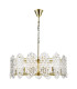 Porthos 15 Light Ceiling Pendant Antique Brass Glass-1
