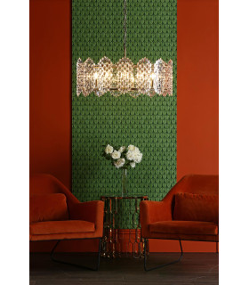 Porthos 15 Light Ceiling Pendant Antique Brass Glass-2