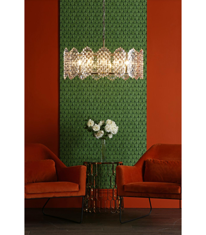 Porthos 15 Light Ceiling Pendant Antique Brass Glass-2