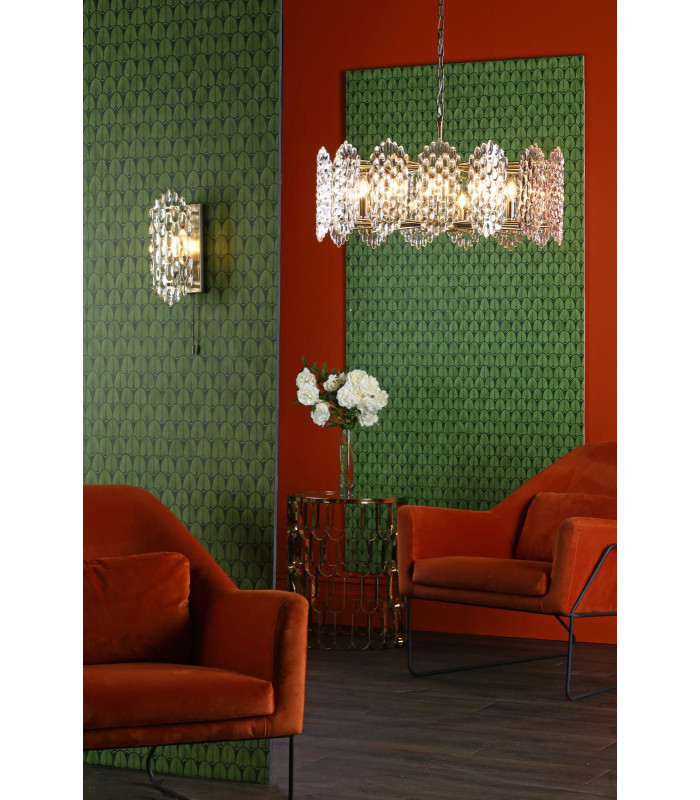Porthos 15 Light Ceiling Pendant Antique Brass Glass-4