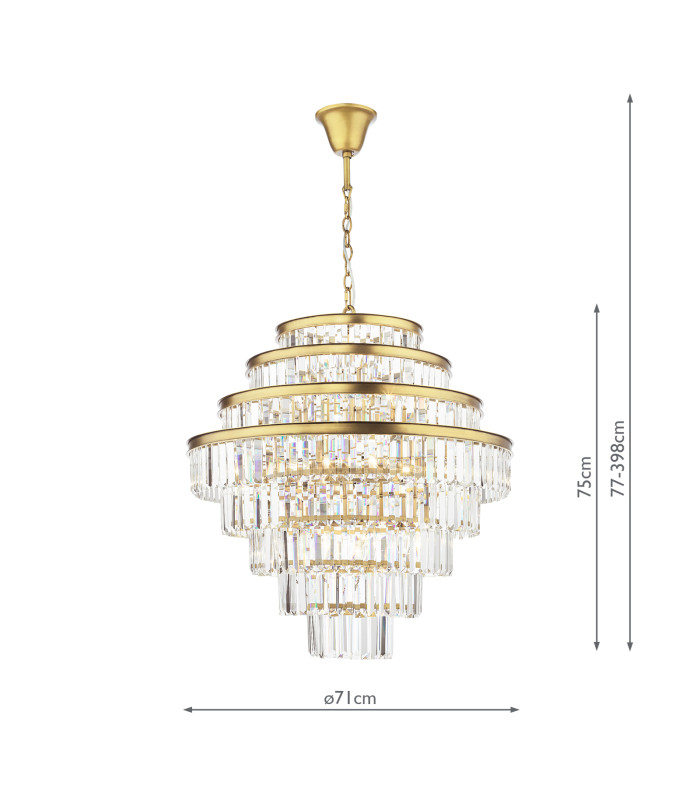 Rhapsody Chandelier Bronze Crystal-4