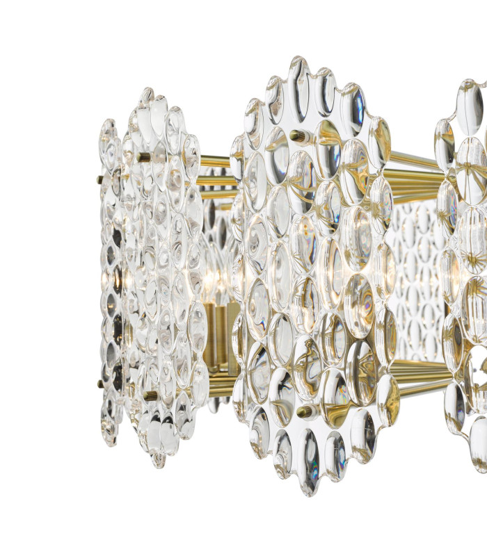 Porthos 15 Light Ceiling Pendant Antique Brass Glass-8