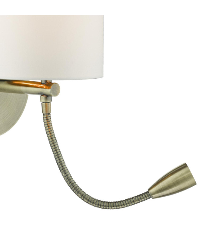 Feta Wall Light Antique Brass With Shade LED-3