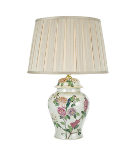 Peony Table Lamp Multi Coloured Ceramic With Shade-1