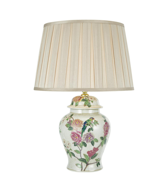 Peony Table Lamp Multi Coloured Ceramic With Shade-1