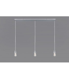 Polished Chrome 3 Light E27 3m Linear Ceiling Pendant, Suitable For A Vast Selection Of Shades - 2