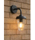 Acotas Outdoor Wall Light Matt Black and Ribbed Glass IP44-2