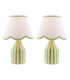 Aimee Twin Pack Table Lamp Green Ceramic With Shade-1