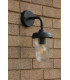 Acotas Outdoor Wall Light Matt Black and Ribbed Glass IP44-3