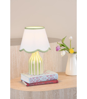 Aimee Twin Pack Table Lamp Green Ceramic With Shade-2