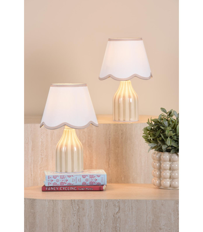 Aimee Twin Pack Table Lamp Taupe Ceramic With Shade-4