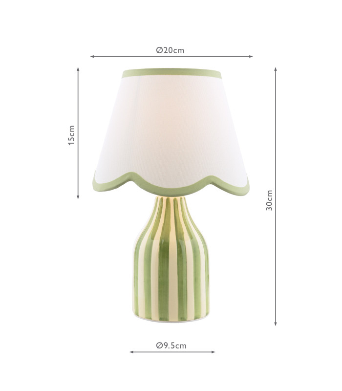 Aimee Twin Pack Table Lamp Green Ceramic With Shade-6