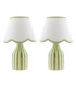 Aimee Twin Pack Table Lamp Green Ceramic With Shade-7