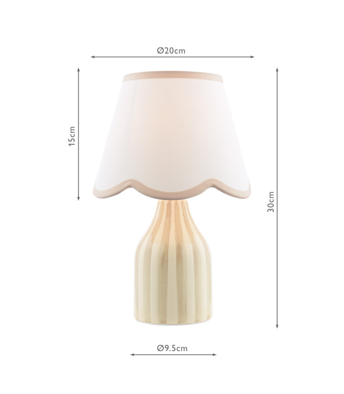 Aimee Twin Pack Table Lamp Taupe Ceramic With Shade-6