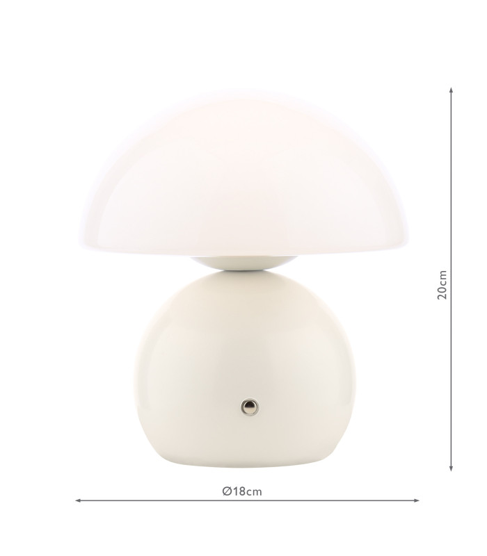 Caesar Rechargeable Table Lamp White and Opal Glass LED-6