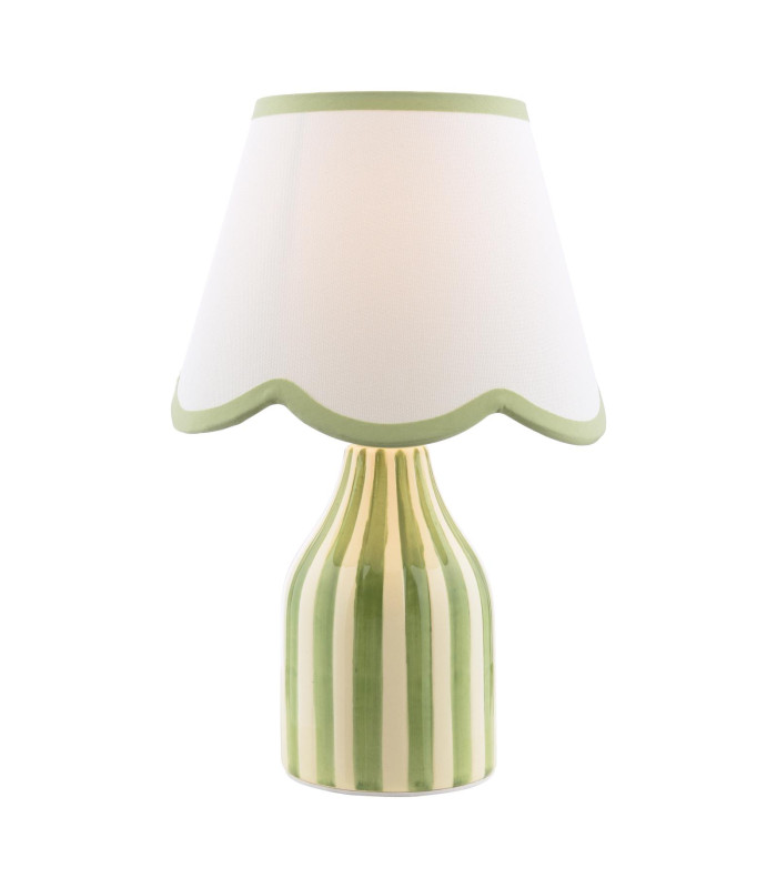 Aimee Twin Pack Table Lamp Green Ceramic With Shade-8