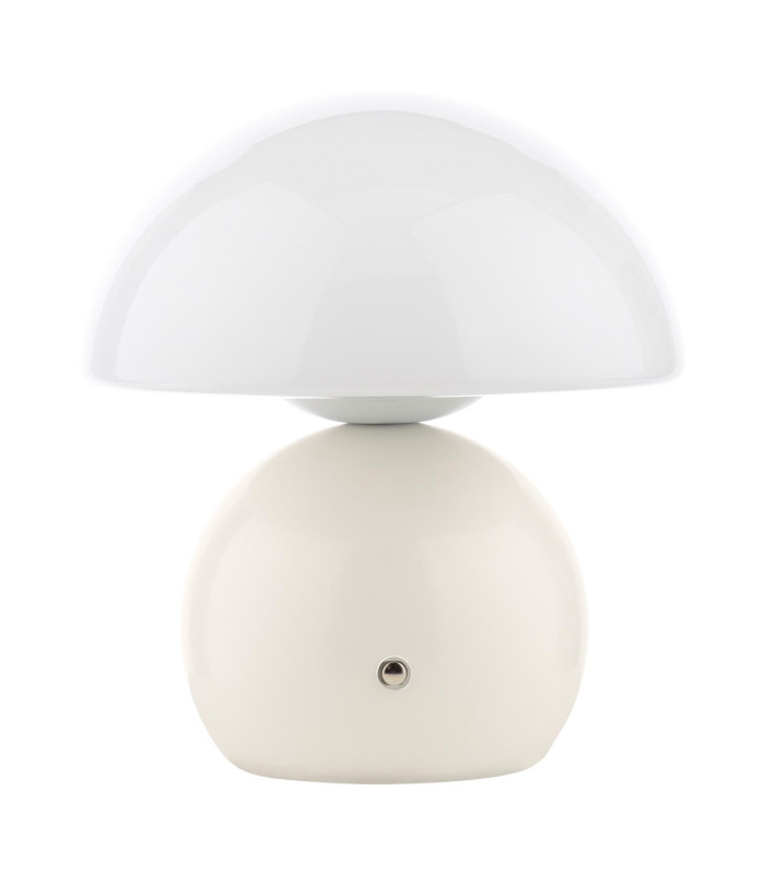 Caesar Rechargeable Table Lamp White and Opal Glass LED-7