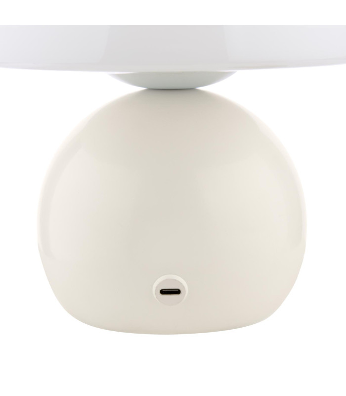 Caesar Rechargeable Table Lamp White and Opal Glass LED-8