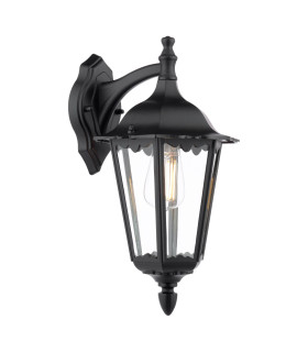Eddard Outdoor Wall Light Matt Black and Glass IP44-1