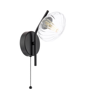 Ede Wall Light Matt Black and Glass-1