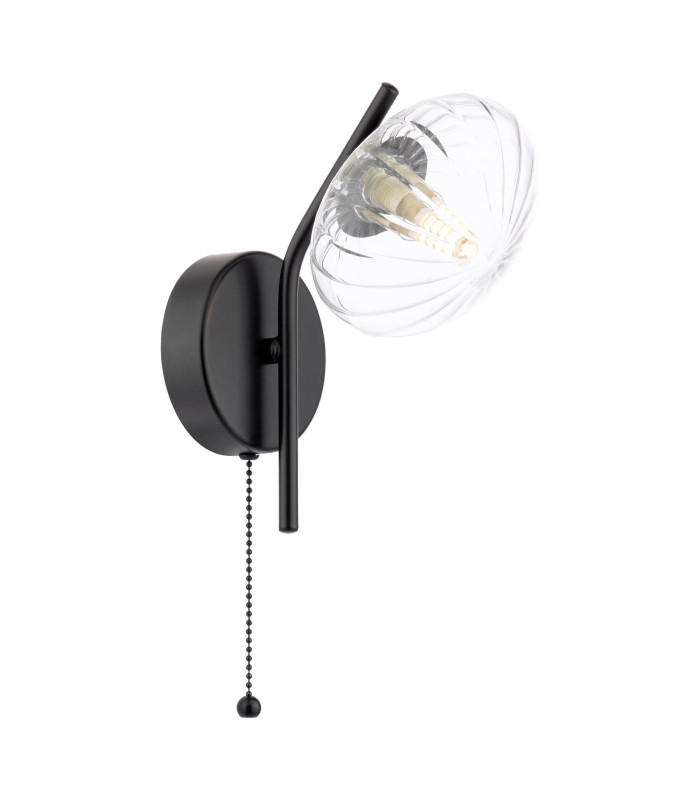 Ede Wall Light Matt Black and Glass-1