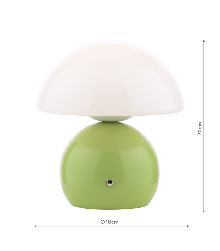 Caesar Rechargeable Table Lamp Green and Opal Glass LED-6