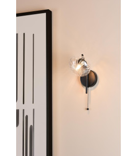 Ede Wall Light Matt Black and Glass-2
