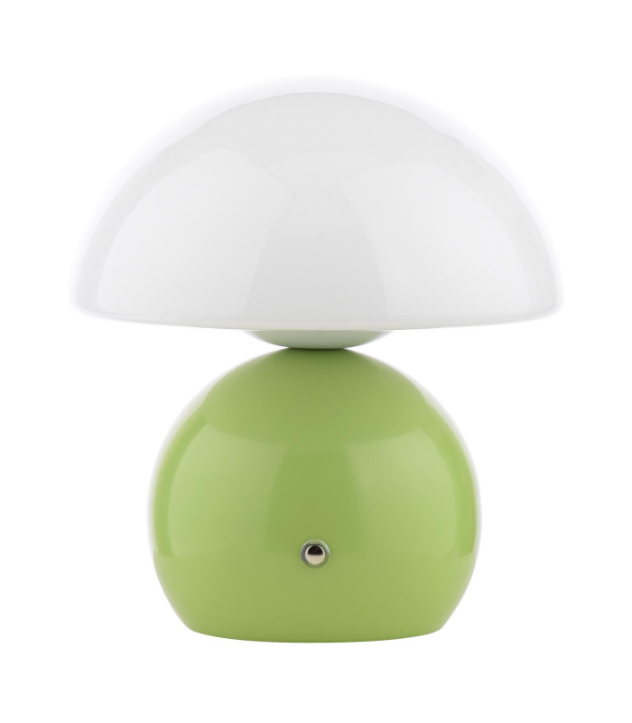 Caesar Rechargeable Table Lamp Green and Opal Glass LED-7