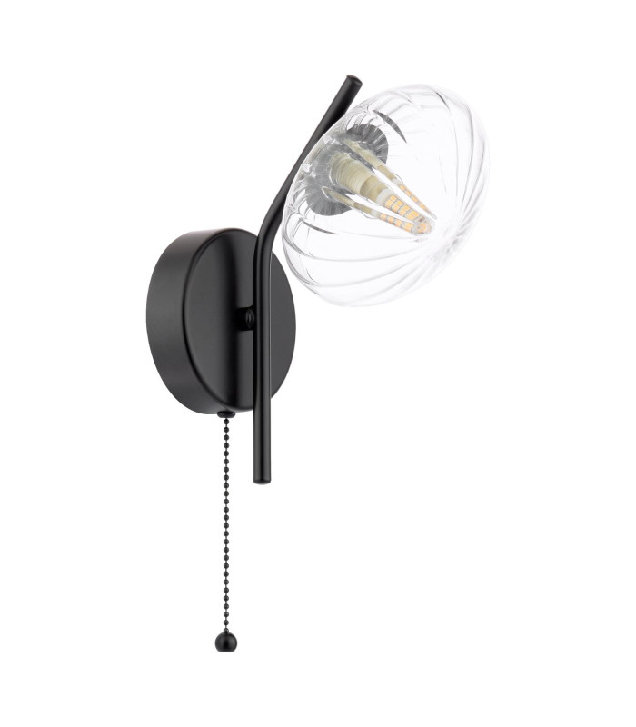 Ede Wall Light Matt Black and Glass-7