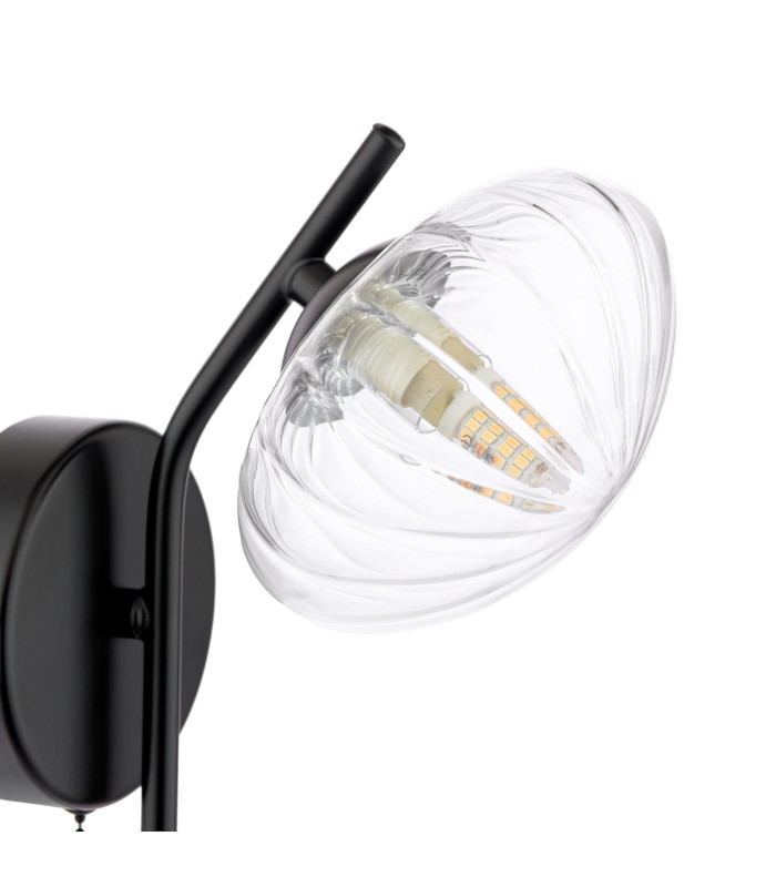 Ede Wall Light Matt Black and Glass-8