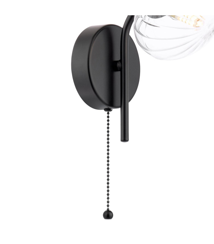 Ede Wall Light Matt Black and Glass-9