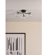 Ede 3 Light Semi-Flush Matt Black and Glass-3