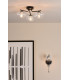 Ede 3 Light Semi-Flush Matt Black and Glass-4