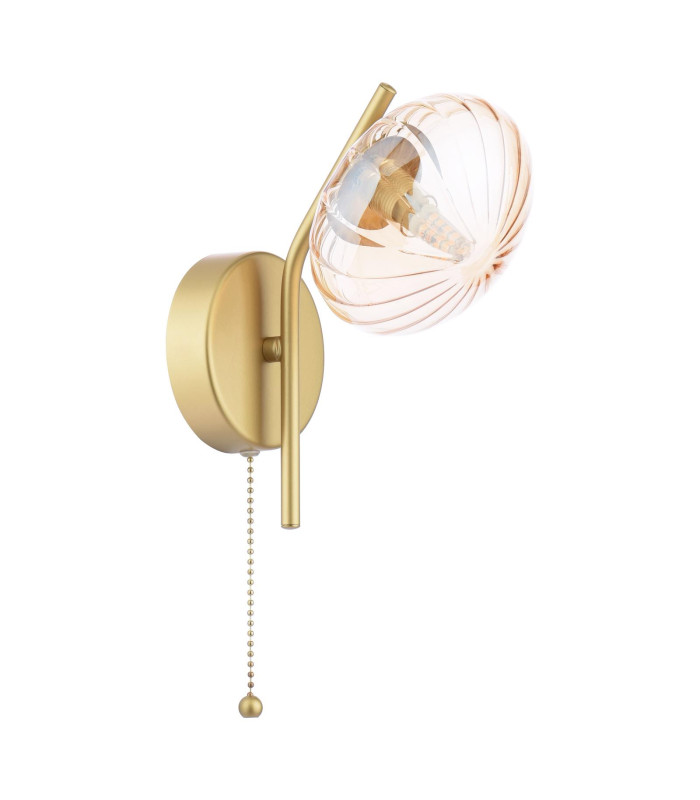 Ede Wall Light Satin Gold and Amber Glass-7