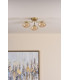 Ede 3 Light Semi-Flush Satin Gold and Amber Glass-3