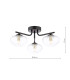 Ede 3 Light Semi-Flush Matt Black and Glass-6