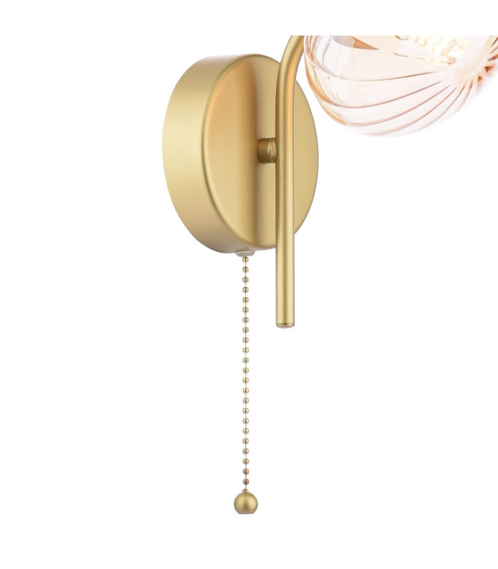 Ede Wall Light Satin Gold and Amber Glass-9