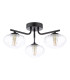 Ede 3 Light Semi-Flush Matt Black and Glass-7