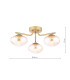 Ede 3 Light Semi-Flush Satin Gold and Amber Glass-6
