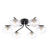 Ede 6 Light Semi-Flush Matt Black and Glass-1