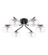 Ede 6 Light Semi-Flush Matt Black and Glass-5
