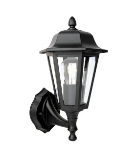Lewis Outdoor Wall Light Matt Black and Glass IP44-1