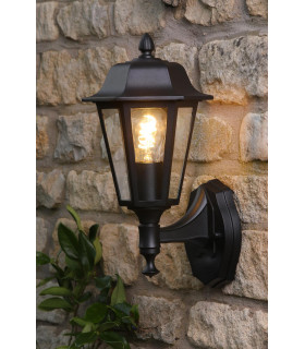 Lewis Outdoor Wall Light Matt Black and Glass IP44-2