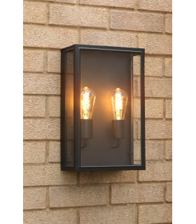 Mazin Outdoor Wall Light Matt Black and Glass IP44-2
