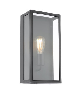 Mazin Outdoor Wall Light Matt Black and Glass IP44-1