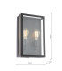 Mazin Outdoor Wall Light Matt Black and Glass IP44-4
