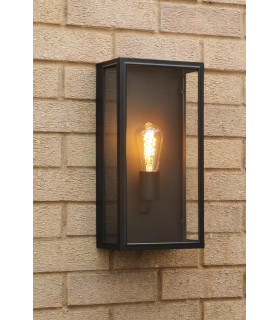 Mazin Outdoor Wall Light Matt Black and Glass IP44-2