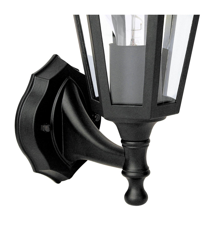 Lewis Outdoor Wall Light Matt Black and Glass IP44-7