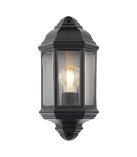 Nelson Outdoor Wall Light Matt Black and Glass IP44-1